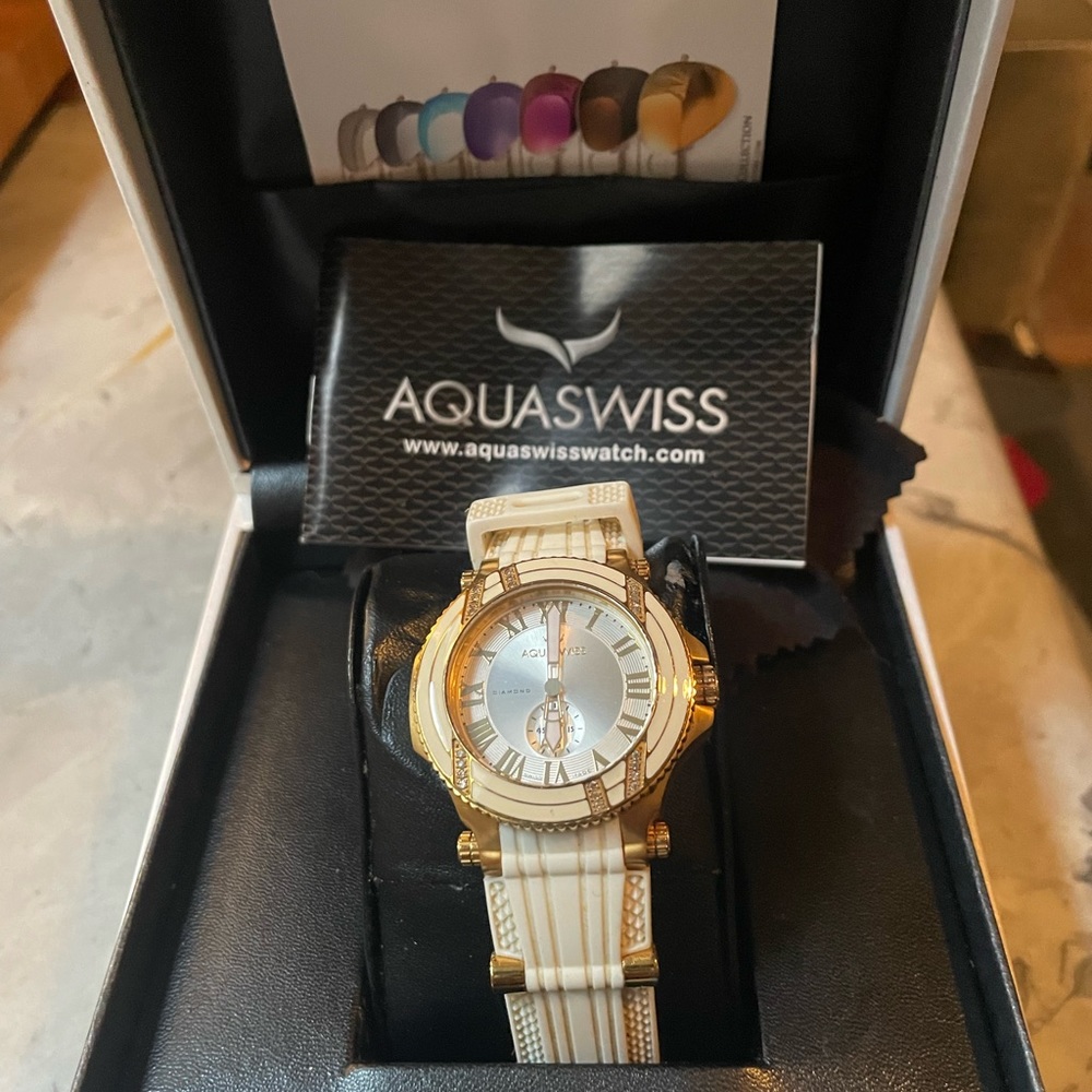 Brand New Aqua Swiss Watch…never worn, with original papers